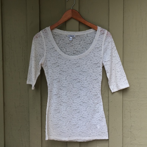 Express Tops - Express White Lace Top